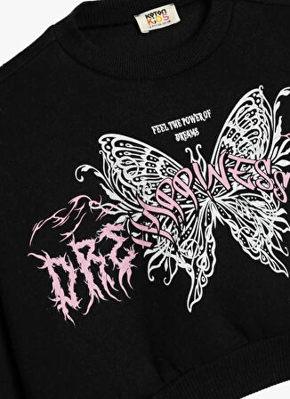 Koton Baskılı Siyah Sweatshırt 5WKG10198AK