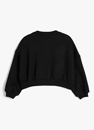 Koton Baskılı Siyah Sweatshırt 5WKG10198AK
