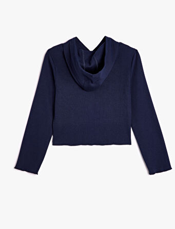 Kapşonlu Sweatshirt Şehir Baskılı Şardonlu Pamuklu