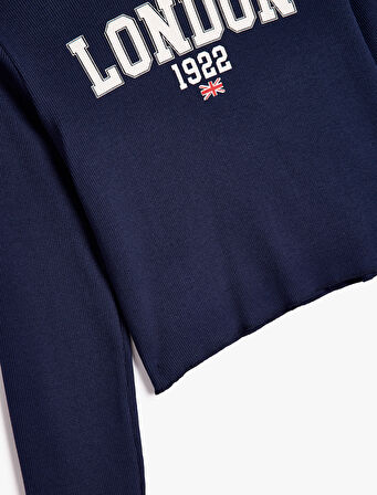 Kapşonlu Sweatshirt Şehir Baskılı Şardonlu Pamuklu