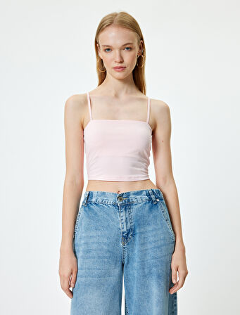 Crop Atlet Basic İp Askılı Slim Fit