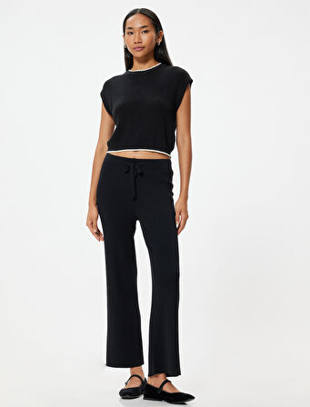 Fitilli Bol Paça Pantolon Beli Bağlamalı 