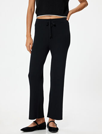 Fitilli Bol Paça Pantolon Beli Bağlamalı 