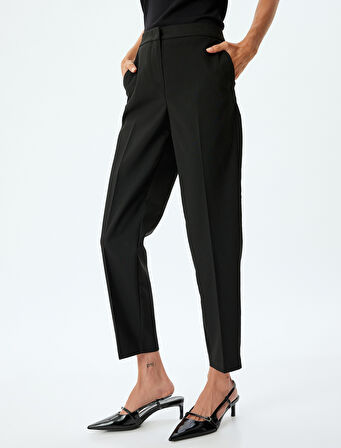 Kısa Paça Cepli Cigarette Kumaş Pantolon