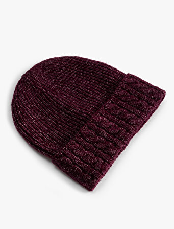 Örgü Bere Dokulu Katlama Detaylı - Koton X Sima Tarkan