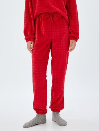 Polar Pijama Altı Beli Bağlamalı Lastikli Rahat Kalıp
