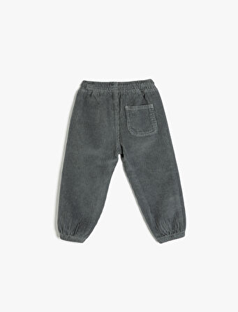 Beli Bağlamalı Pamuklu Fitilli Pantolon 