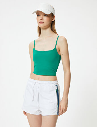 Crop Sporcu Atleti İnce Askılı Slim Fit