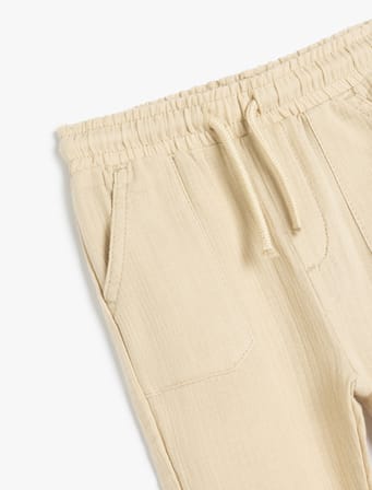 Jogger Pantolon Beli Bağlamalı Lastikli Cepli
