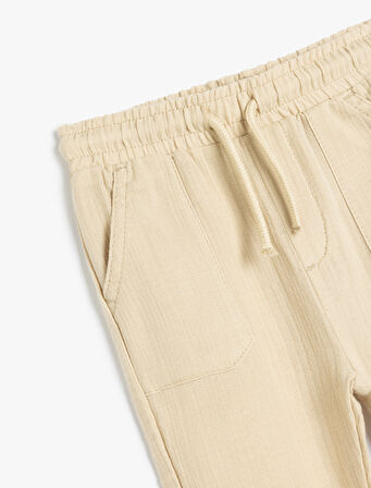 Jogger Pantolon Beli Bağlamalı Lastikli Cepli