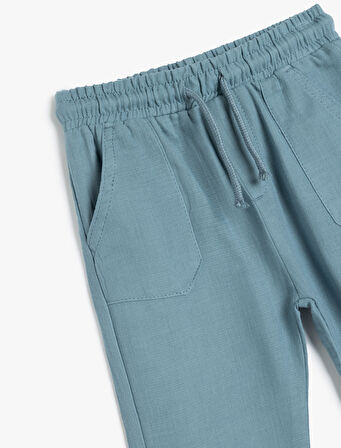 Jogger Pantolon Beli Bağlamalı Lastikli Cepli