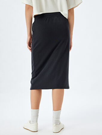 Midi Spor Etek Beli Lastikli Kalın Modal Kumaş Yüksek Bel