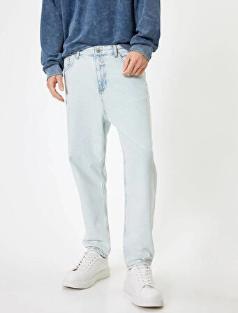 5WAM40157ND Koton Erkek Jean Pantolon AÇIK İNDİGO