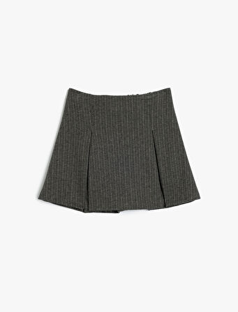 Pileli Mini Etek Beli Lastikli 