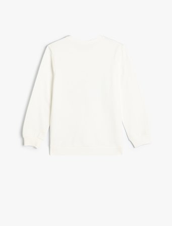 Sweatshirt Anime Baskılı Uzun Kollu Bisiklet Yaka Pamuklu