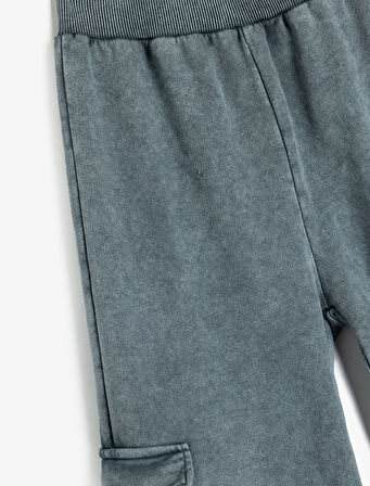 Kargo Pantolon Geniş Paça Beli Lastikli