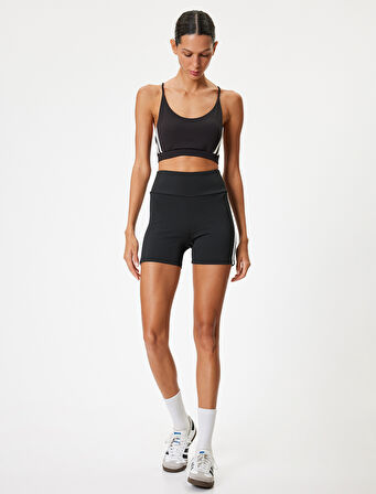 Spor Biker Tayt Ekstra Kısa Biyeli Standart Bel Slim Fit