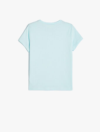 Tişört Slogan Baskılı Kısa Kollu Bisiklet Yaka 