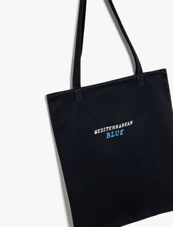 Bez Çanta Saplı Baskı Detaylı