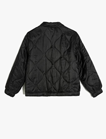 Uzun Kollu Polo Yaka Kapitone Mont