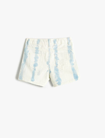 Kot Şort Mini Batik Desenli Pamuklu