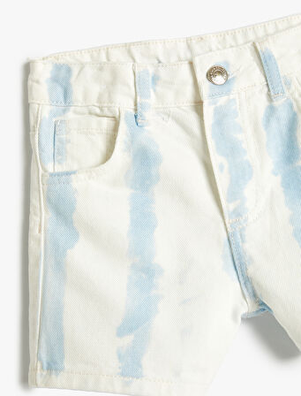 Kot Şort Mini Batik Desenli Pamuklu