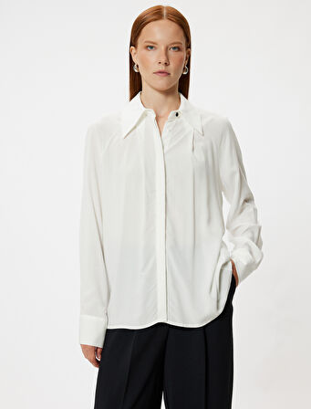 Viskon Gömlek Uzun Kollu Sivri Yaka Regular Fit