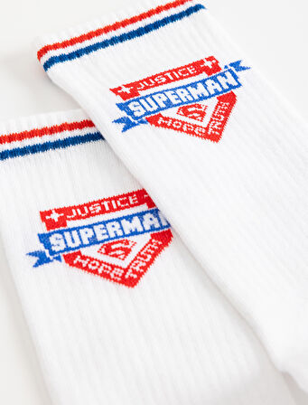 Superman Soket Çorap Lisanslı Pamuk Karışımlı