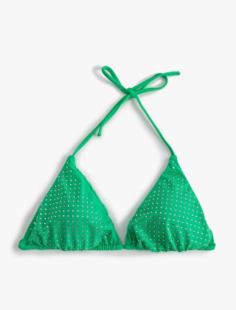 Taşlı Üçgen Bikini Üstü