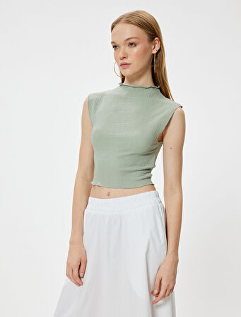 Kolsuz Atlet Slim Fit Dokulu Dik Yaka