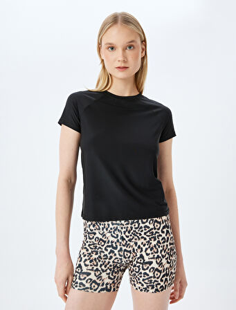 Kısa Kollu Bisiklet Yaka Basic Spor Tişört