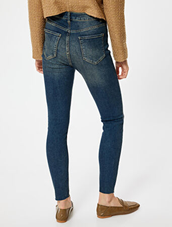 Dar Paça Yüksek Bel Yırtık Kot Pantolon - Carmen Skinny Jeans