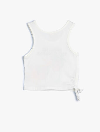 Atlet Kolsuz Yuvarlak Yaka Tropik Baskılı Pamuklu