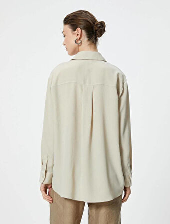 5WAK60023PW Koton Kadın Gömlek BEJ