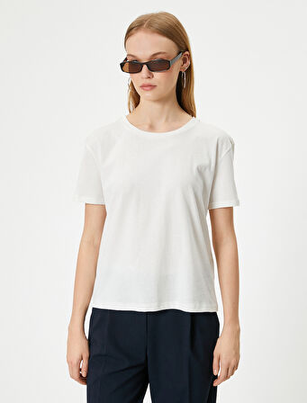 Basic Tişört Bisiklet Yaka Kısa Kollu Pamuklu