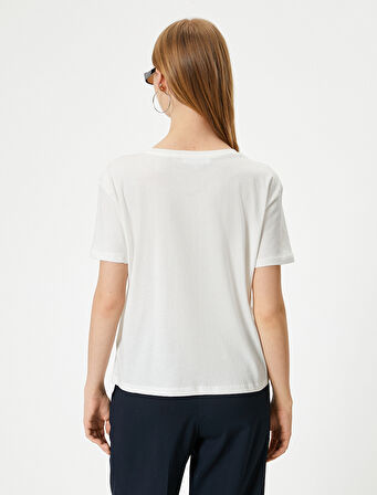 Basic Tişört Bisiklet Yaka Kısa Kollu Pamuklu