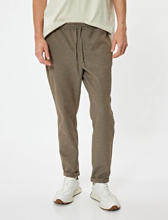 Beli Bağcıklı Pantolon Cep Detaylı Katlamalı Paça