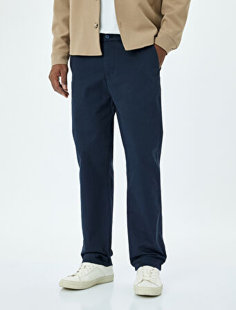 Pamuklu Gabardin Cep Detaylı Chino Pantolon