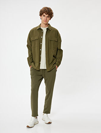 Kumaş Pantolon Beli Bağcıklı Cep Detaylı