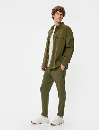 Kumaş Pantolon Beli Bağcıklı Cep Detaylı