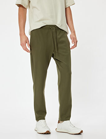 Kumaş Pantolon Beli Bağcıklı Cep Detaylı