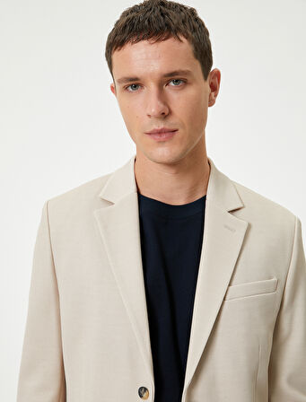 Blazer Ceket Slim Fit Kapaklı Cep Detaylı