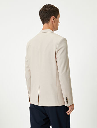 Blazer Ceket Slim Fit Kapaklı Cep Detaylı