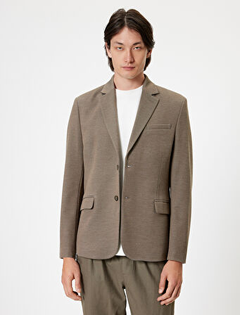 Blazer Ceket Slim Fit Kapaklı Cep Detaylı