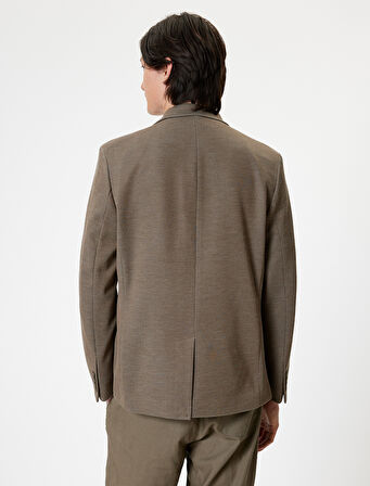 Blazer Ceket Slim Fit Kapaklı Cep Detaylı