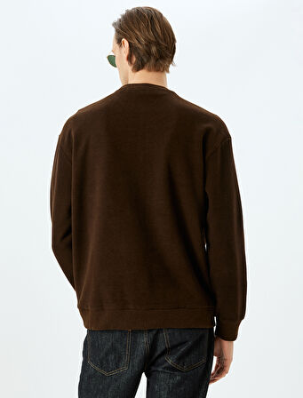 Oversize Kazak Bisiklet Yaka Basic Pamuk Karışımlı