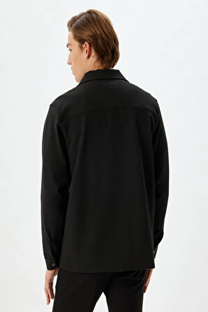 Gömlek Ceket Uzun Kollu Çıt Çıt Düğmeli Cep Detaylı