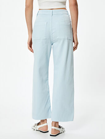 Geniş Kısa Paça Kot Pantolon Yüksek Bel - Sandra Jeans