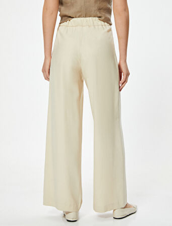 Yüksek Bel Geniş Paça Pantolon Modal Kumaş