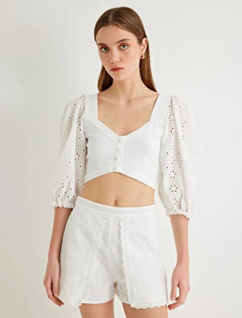 4SAK90185HT Koton Kadın Süeter BEYAZ